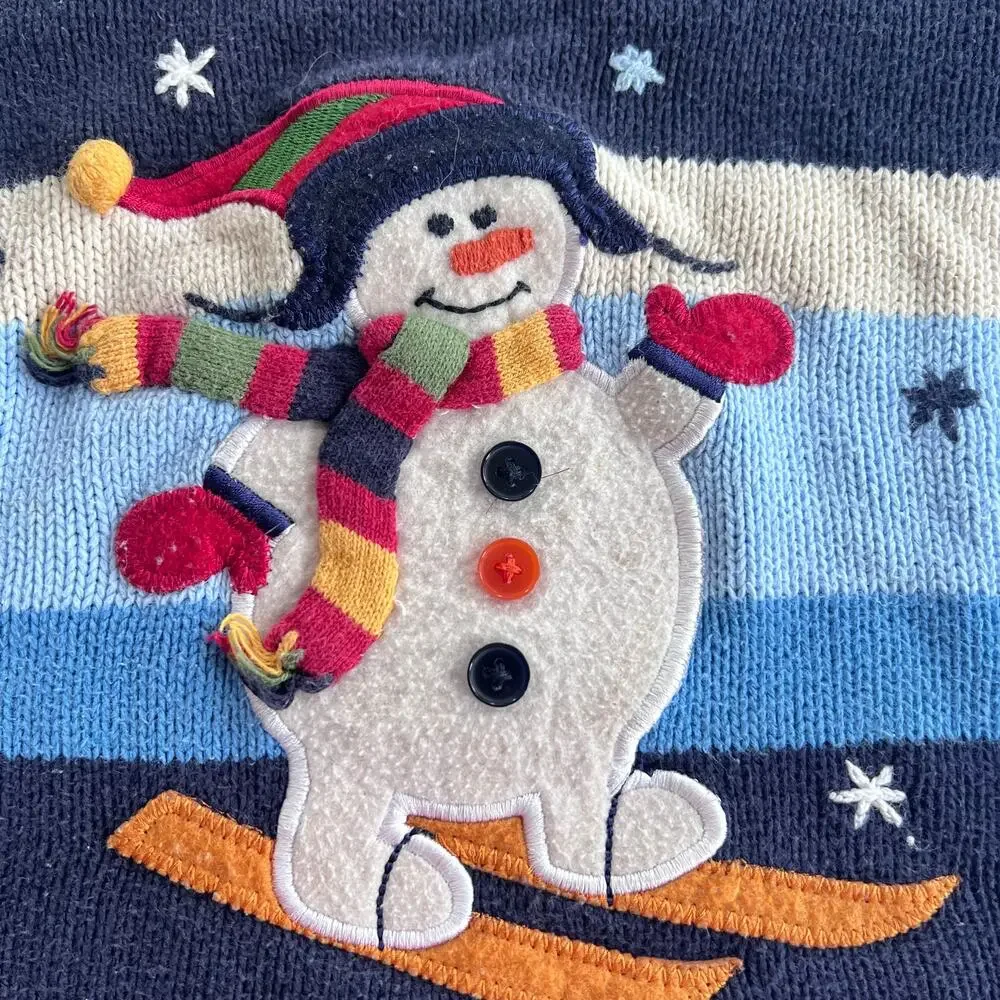 The Children’s Place 24M Skiing Snowman Winter Sweater Y2K Holiday